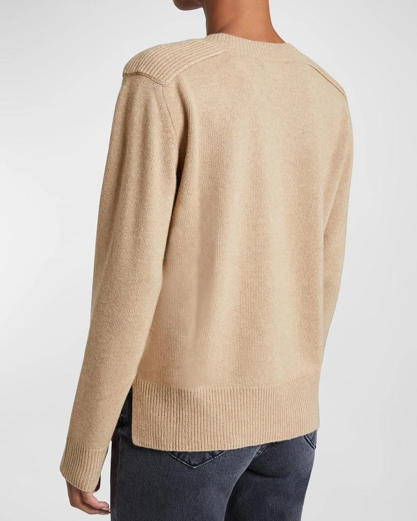 Santorelli Mary V-Neck Wool-Cashmere Sweater 4