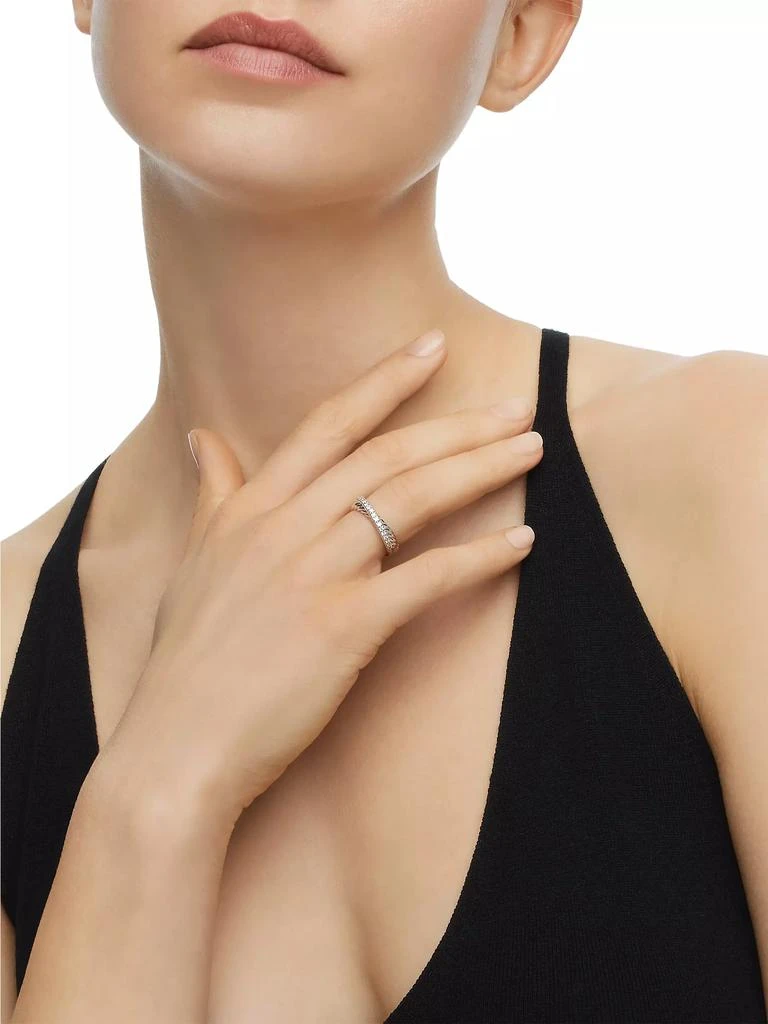 David Yurman Crossover Band Ring with Pavé Diamonds 7