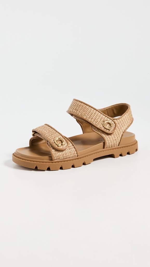 【COACH】Holly Block-Heel Leather Square-Toe Sandals COACH Holly Block-Heel Leather Square-Toe Sandals - Macy's