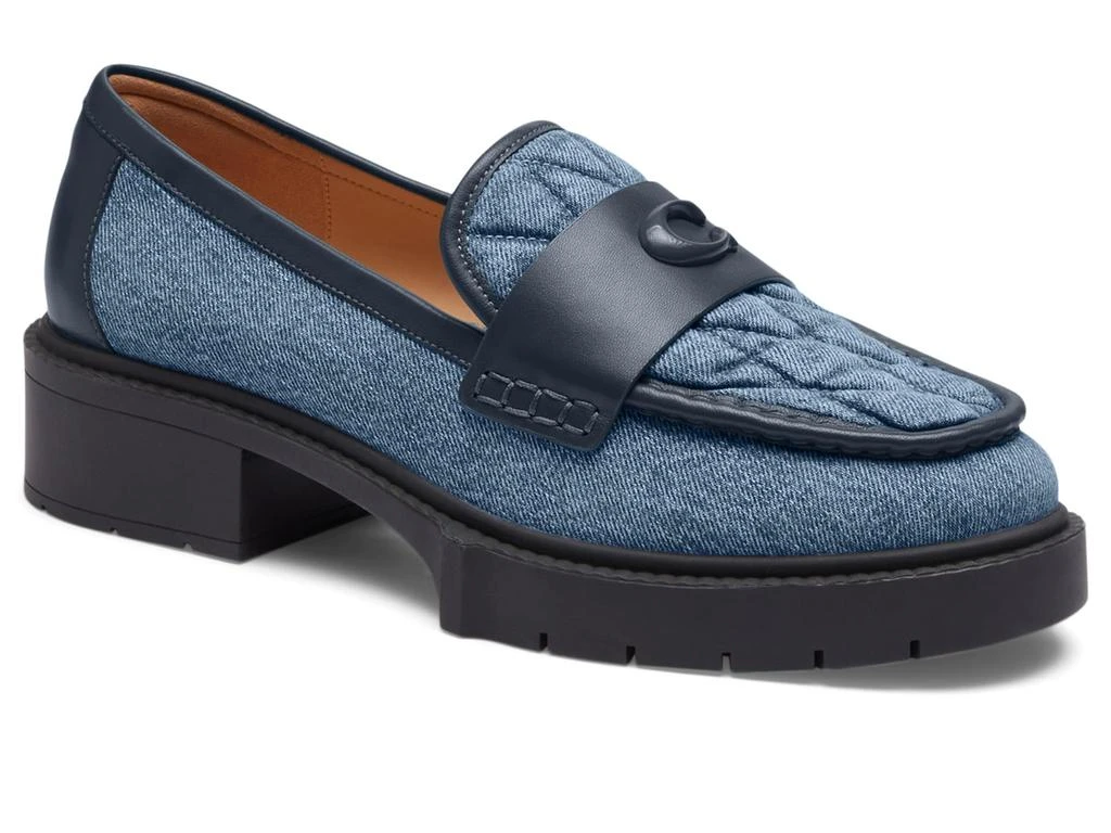 Coach Leah Quilted Denim Loafer 1