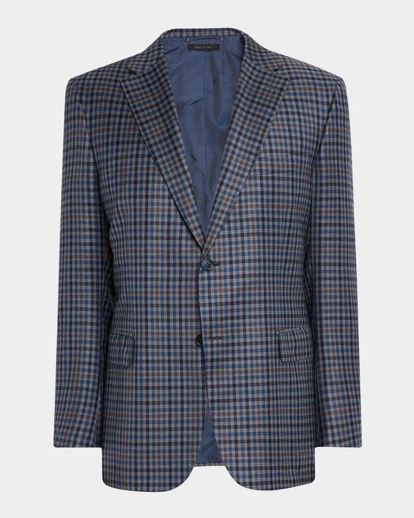 Brioni Men's Multi-Check Wool Single-Breasted Sport Coat 1