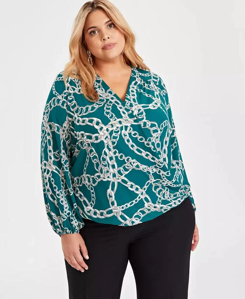 INC International Women's Printed Surplice Top, Created for Macy's 5