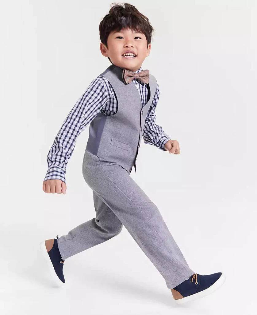 Nautica Toddler and Little Boys Silverware Heather Poplin Vest Set 5