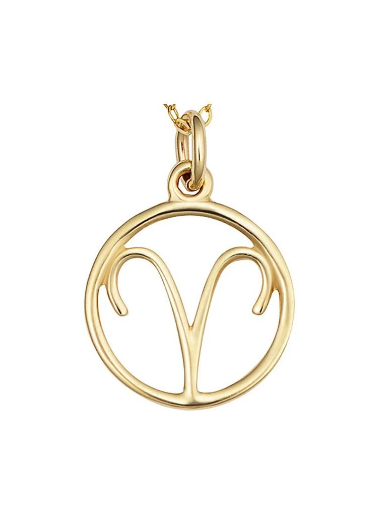 Oradina 14K Yellow Solid Gold Zodiac Pendant Necklace 3
