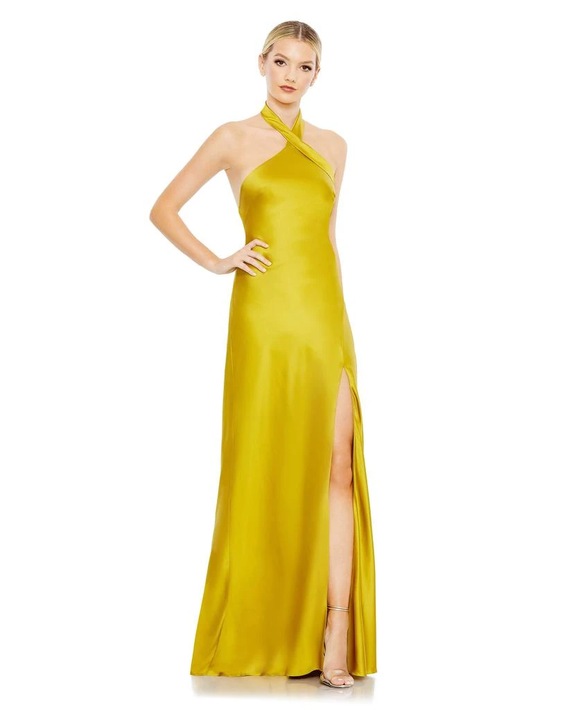 Mac Duggal Asymmetrical Crisscross Halter Gown 1