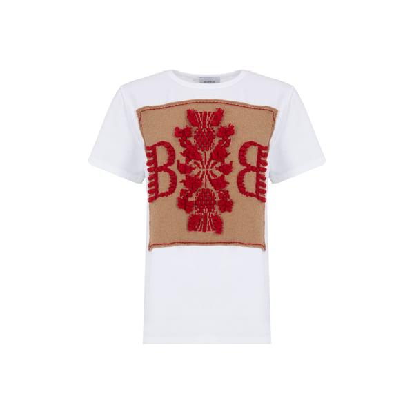 Barrie Embroidered cotton and cashmere T-shirt