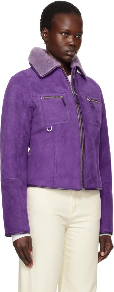 Saks Potts Purple Felix Shearling Jacket