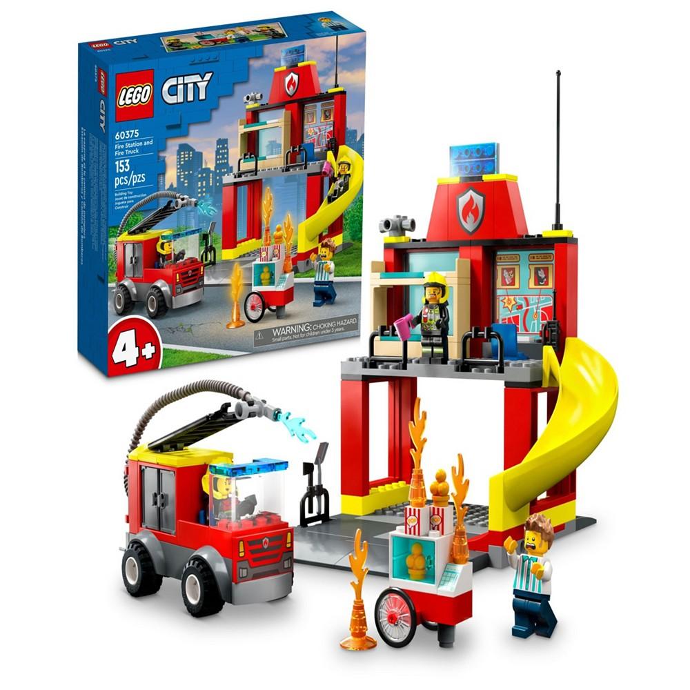 LEGO® City Fire Station and Fire Truck 60375 Toy Building Set with Firefighter Minifigures