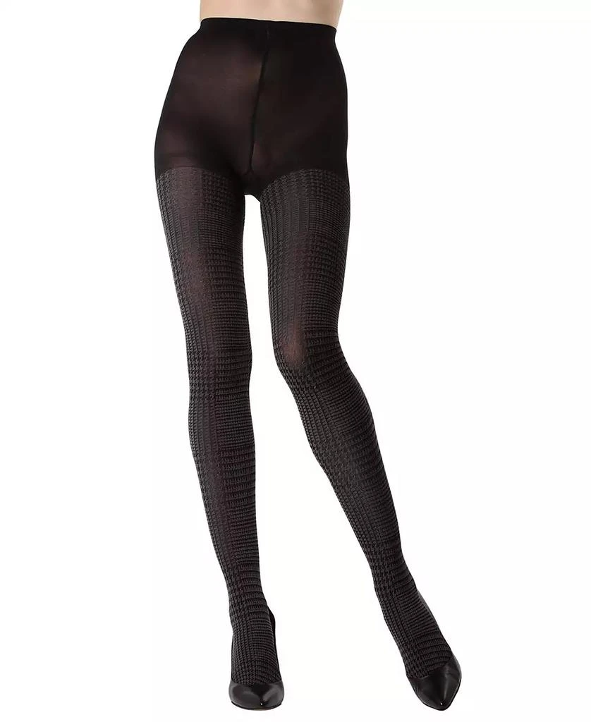 Memoi Women's Glen Plaid Pattern Opaque Tights 3
