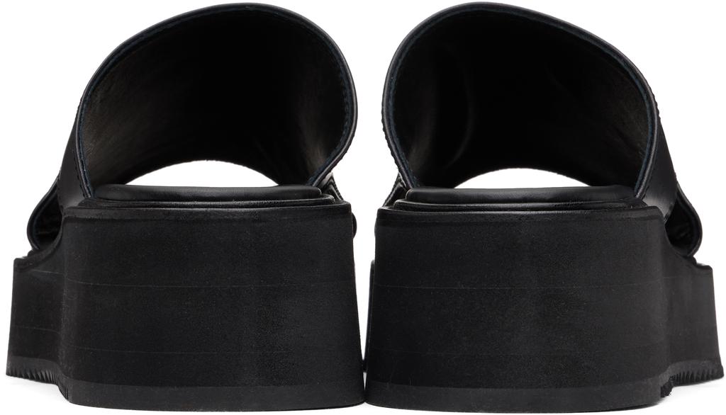 Julius Black Edge Cut Leather Sandals