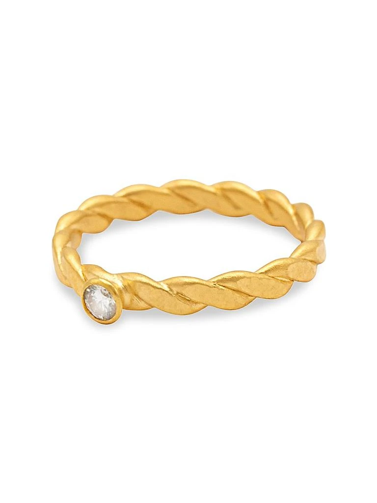 Gurhan 24K Yellow Gold & Diamond Twist Stacking Ring 1