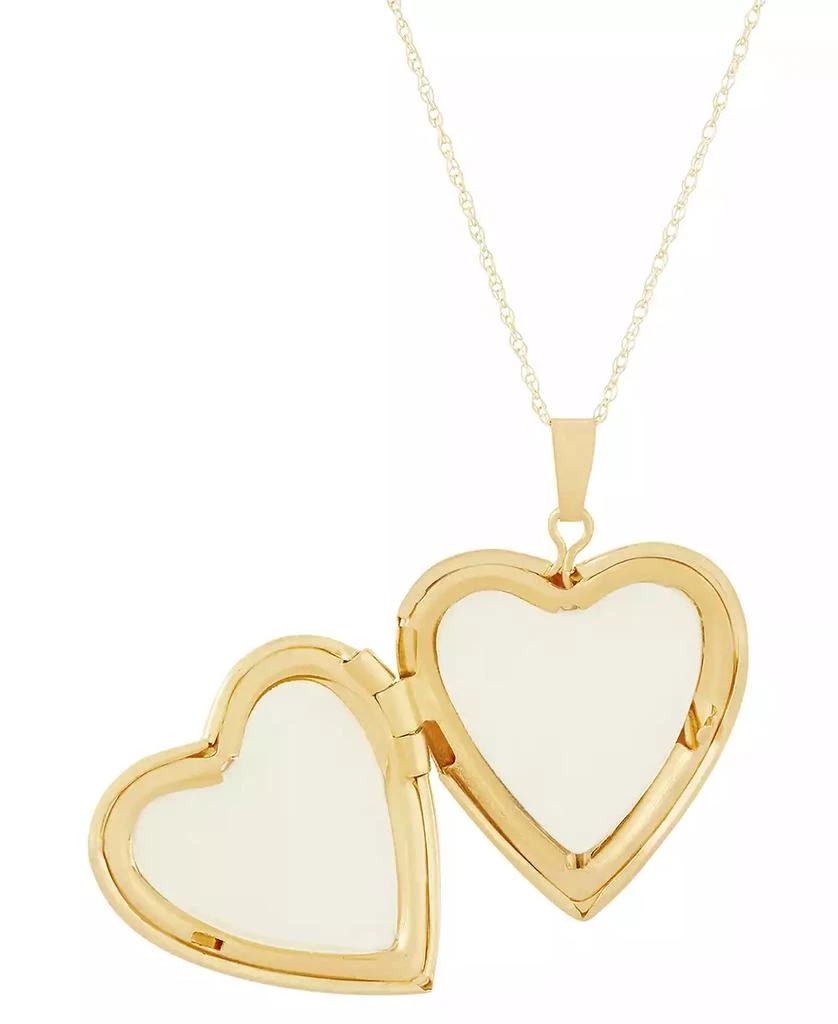 Italian Gold Diamond Accent Heart Locket 18" Pendant Necklace in 10k Gold 3