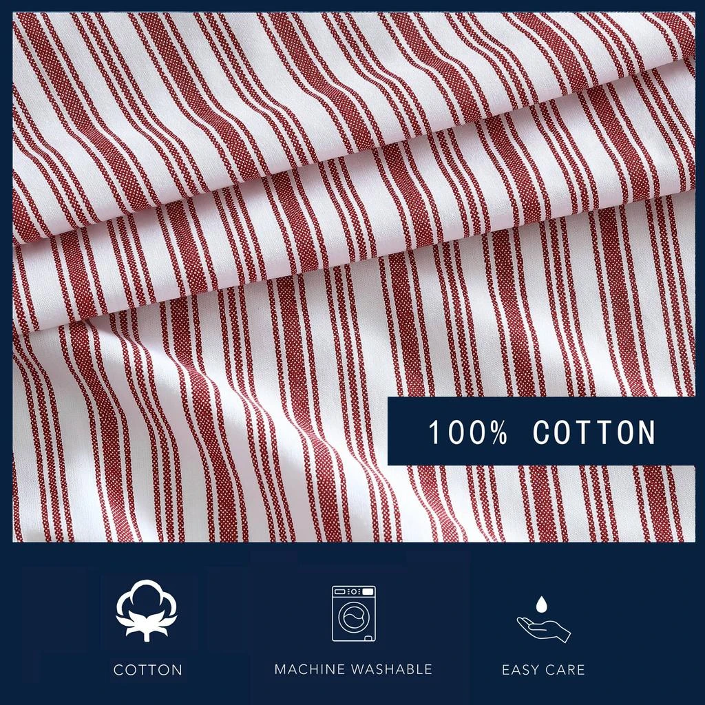 Nautica Coleridge Striped Red Standard Sham Pillowcase 2