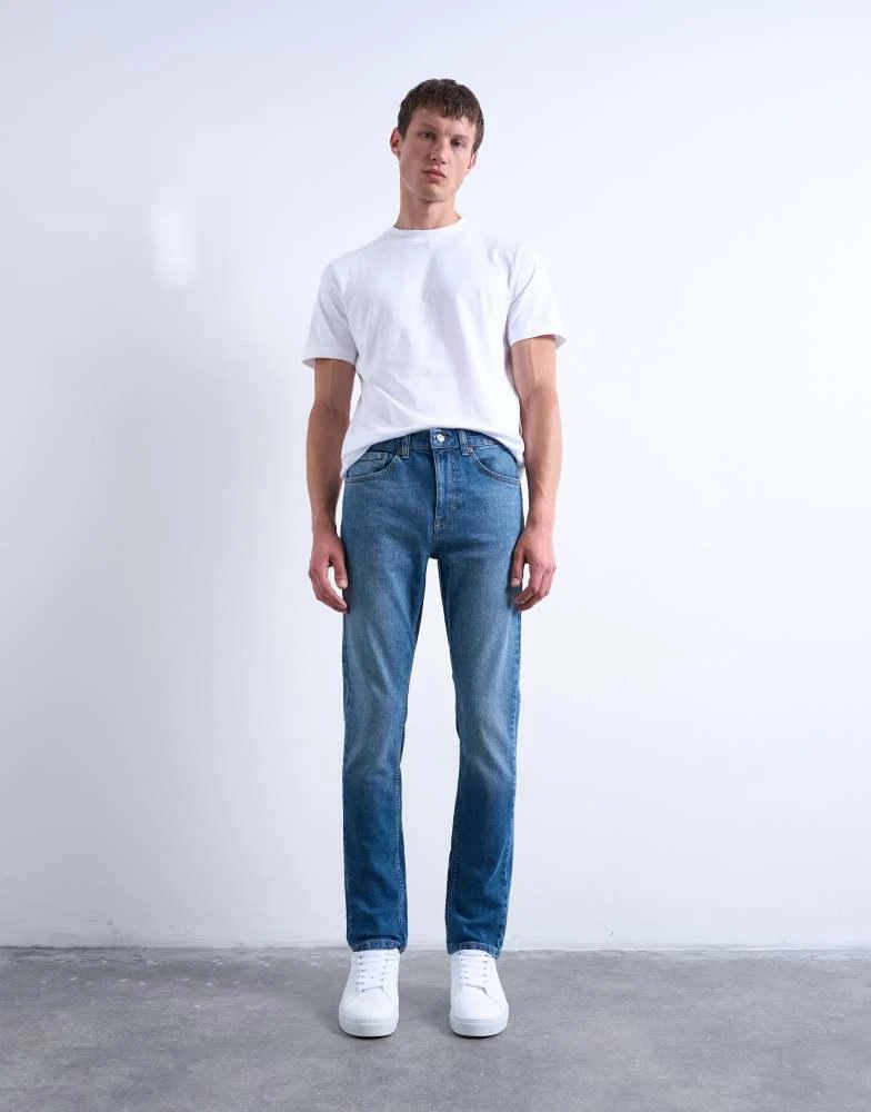 Topman Topman stretch skinny jean in mid wash 2