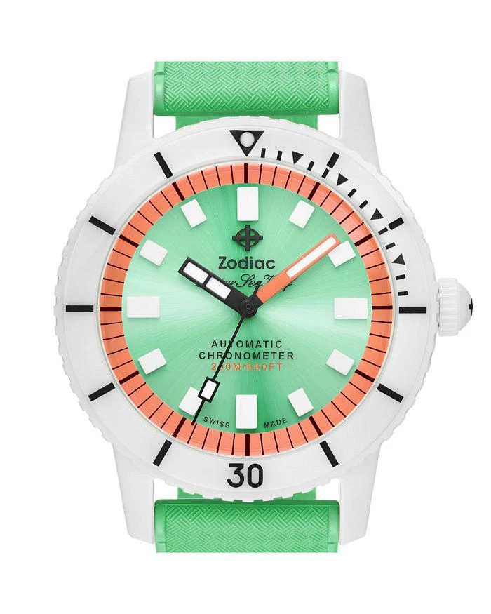 ZODIAC Ceramic Compression Diver Automatic Rubber Strap Watch, 41mm 3