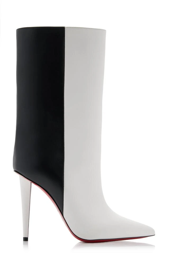 Christian Louboutin Christian Louboutin - Astrilarge 100mm Two-Tone Leather Ankle Boots - Black/white - IT 38 - Moda Operandi 1