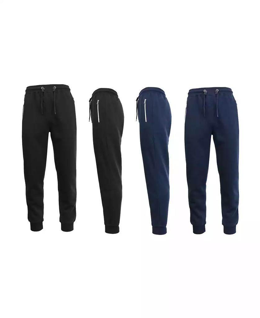 Galaxy By Harvic Men's 2-Packs Slim Fit Fleece Joggers with Zipper Pockets