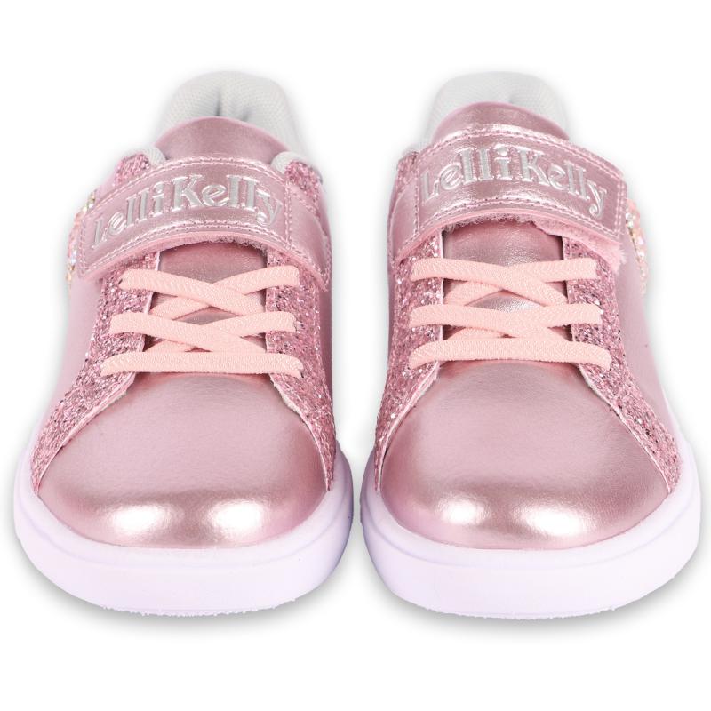 Lelli Kelly Rhinestone love heart pink sneackers