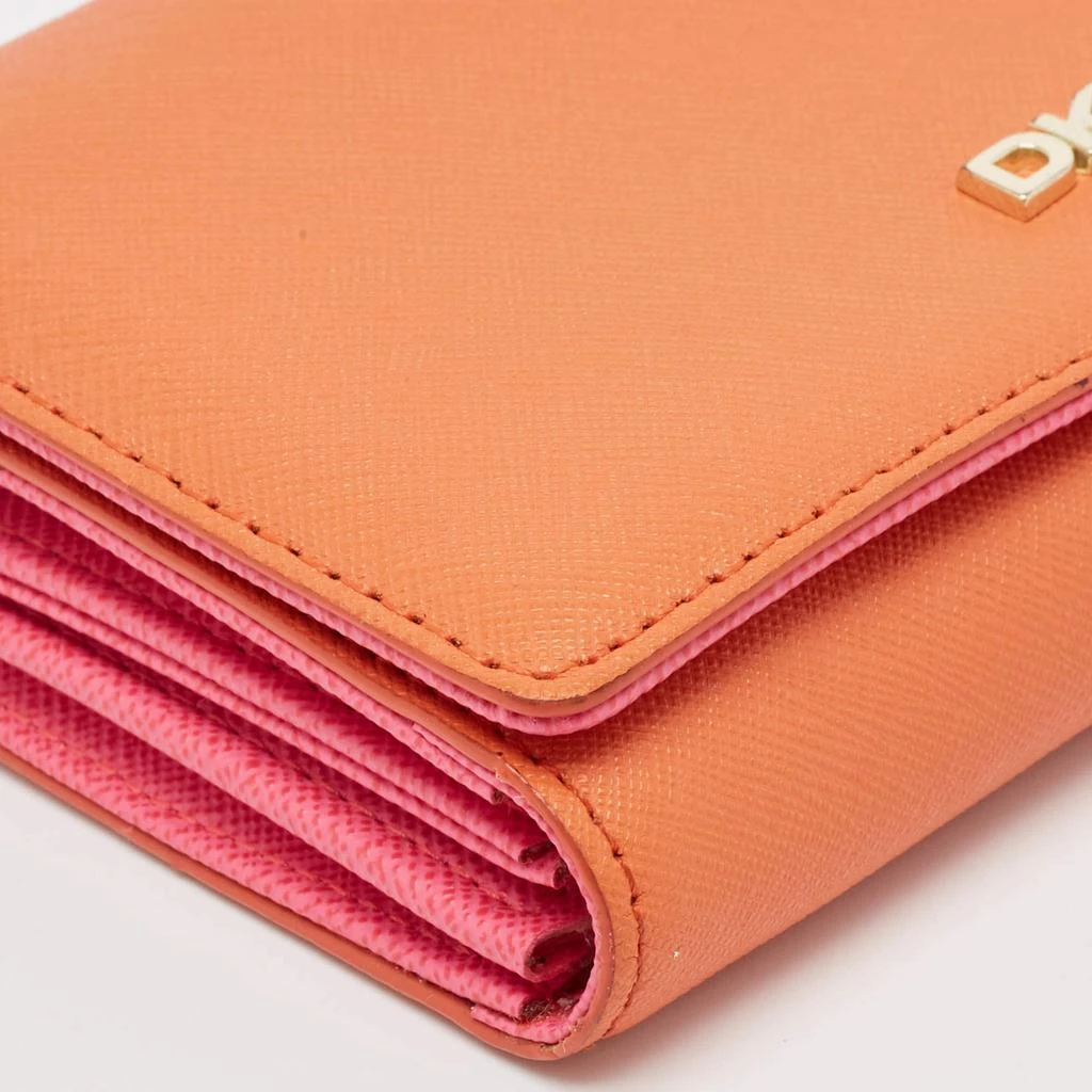 DKNY Dkny Orang/Pink Leather French Flap Wallet 13