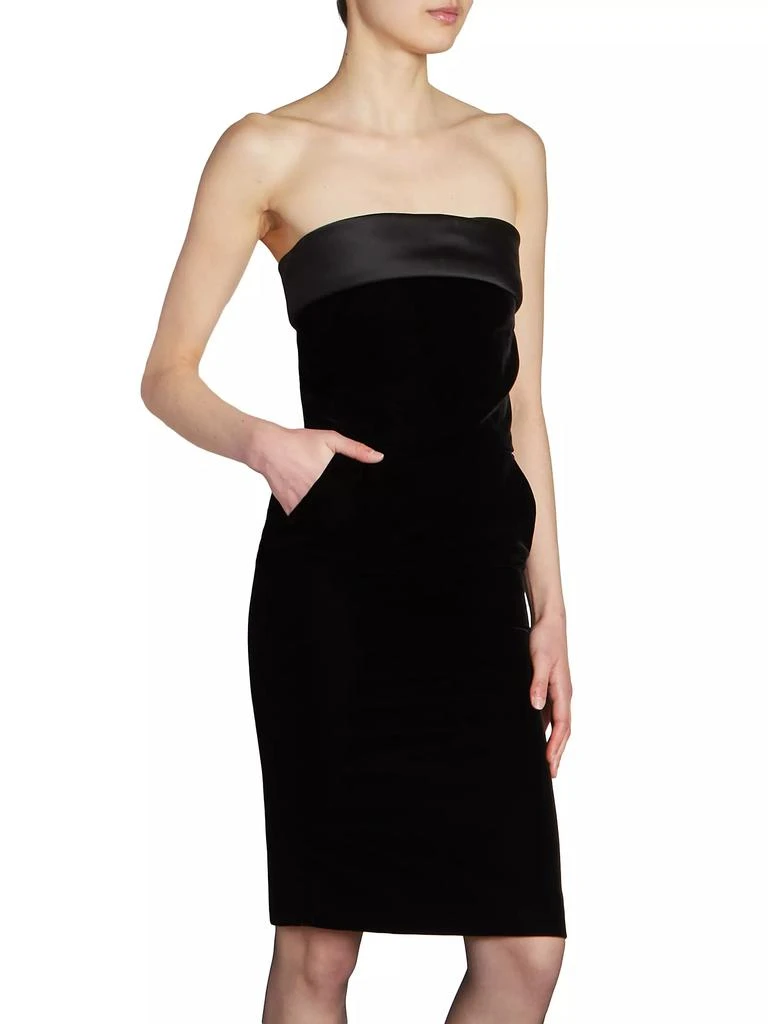 Yves Saint Laurent Strapless Pencil Dress in Velvet 2