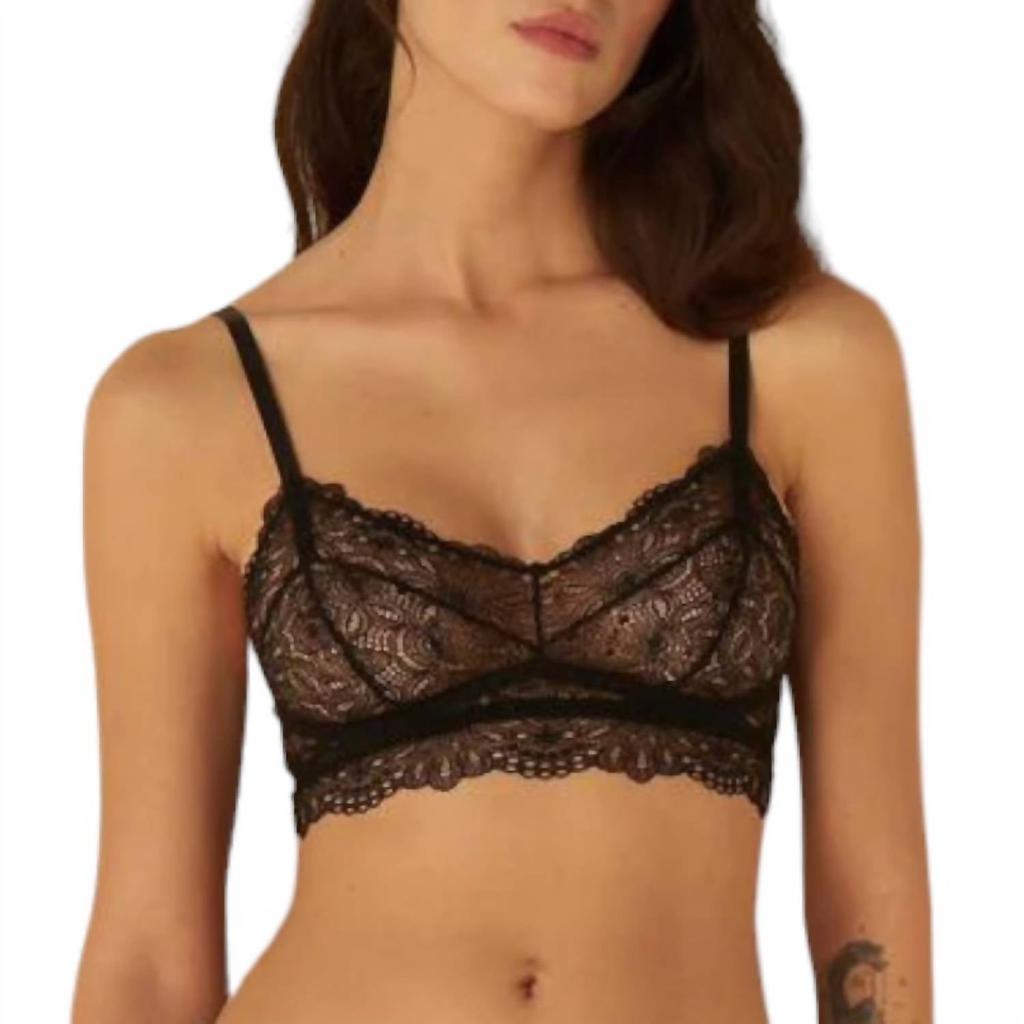 ELSE Flora Soft Cup Longline Bra In Black
