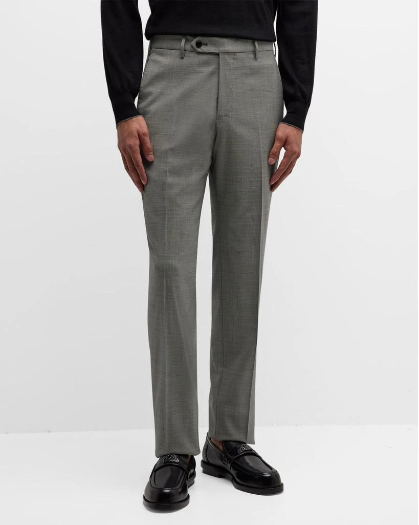 Zanella Men's Devon Wool Serge Houndstooth Trousers 3