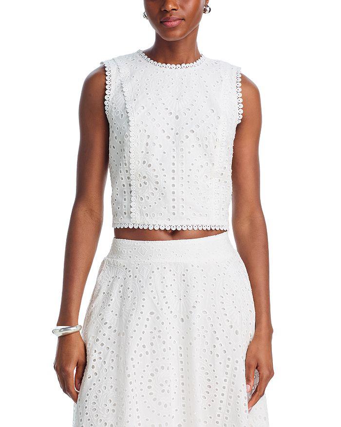 トップス Eyelet Jersey Jacquard Sleeveless Top トップス Eyelet Jersey Jacquard Sleeveless Top Mame Kurogouchi