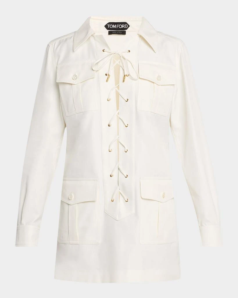 Shop Lace-Up Twill Mini Safari Tunic Dress on Sale at BeyondStyle  Get 60%  Off Lace-Up Twill Mini Safari Tunic Dress with Limited-Time Flash Deals,  Exclusive Discounts, and Special Offers. Enjoy Unbeatable