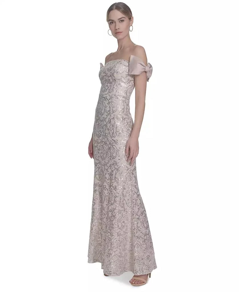 Eliza J Women's Bow-Trim Off-The-Shoulder Sequin Gown 2