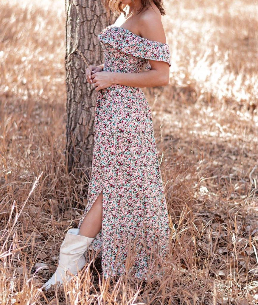 PROMESA Picture Perfect Moments Off Shoulder Maxi Dress In Multicolor 5