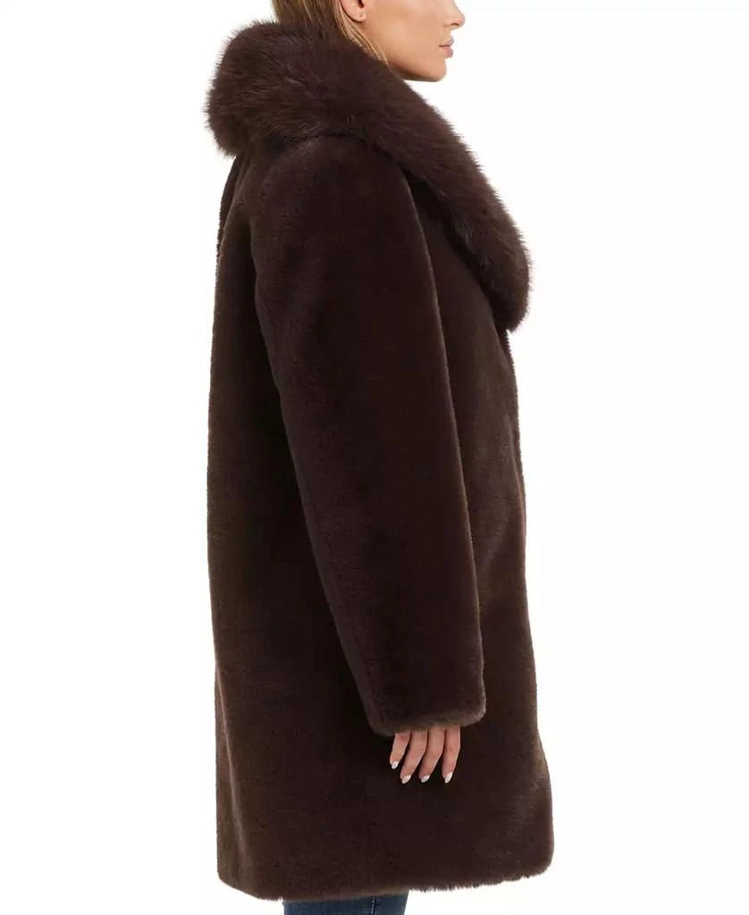 JONES NEW YORK Women's Faux Fur Shawl Collar Coat 3