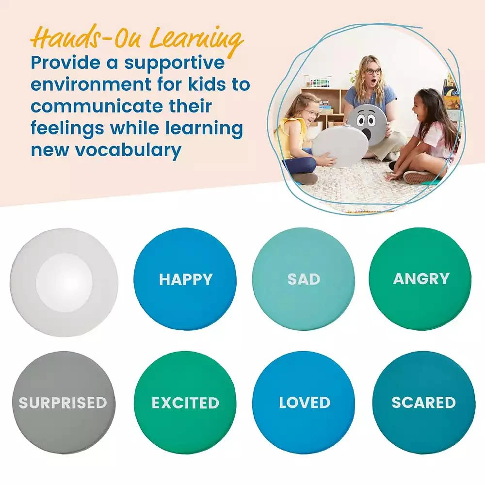 ECR4Kids SoftZone Emotion Pads with Mirror, English, Contemporary, 8-Piece 5