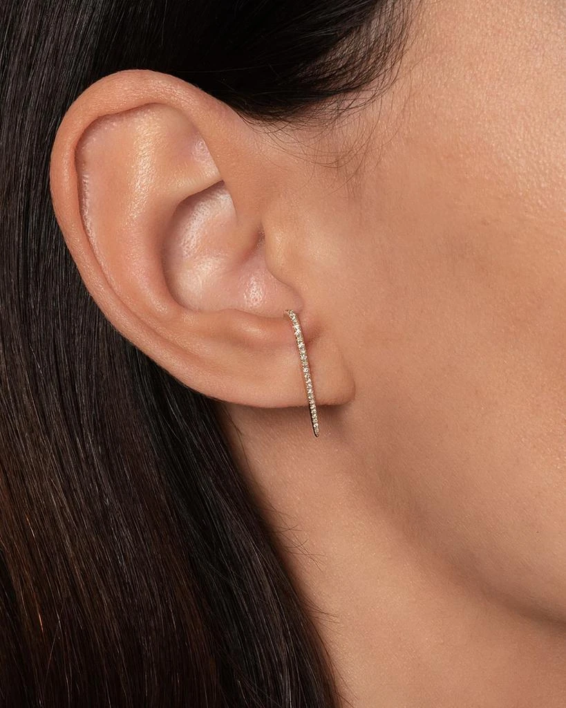 Zoe Lev 14K Yellow Gold Diamond Curved Bar Stud Earrings 3