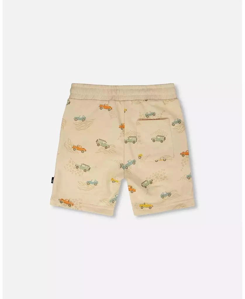 Deux par Deux Big Boys French Terry Shorts Beige Jeep Print 4