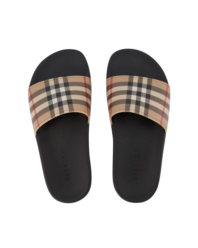 Burberry Lf Sdl Furley L Chk Slides -  - Beige - Polyurethane