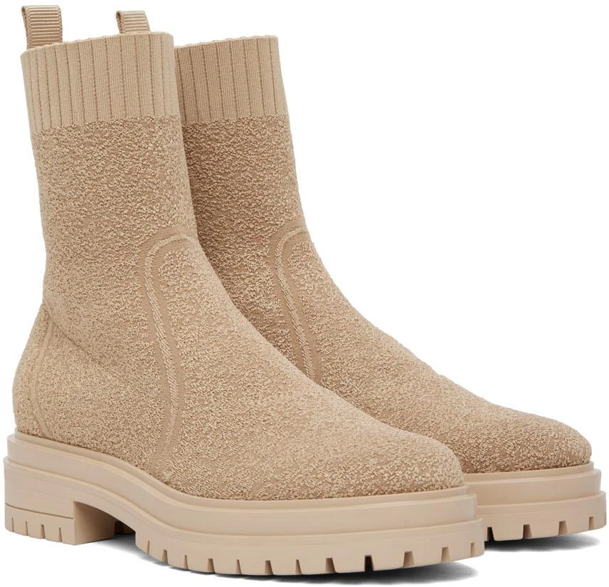 Gianvito Rossi Beige Torrance Sock Boots 4