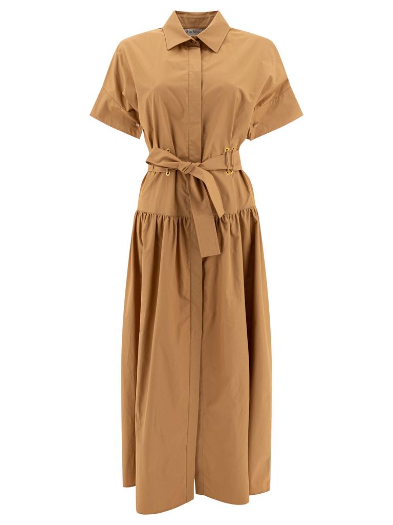 Max Mara AGORAIO BELTED SHORT SLEEVED MIDI DRESS