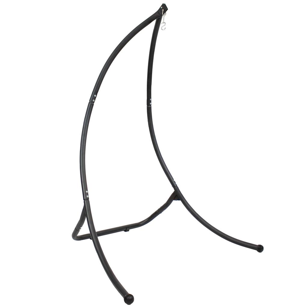 Sunnydaze Steel Outdoor Hammock Chair Stand with Curved Legs - Black - 84"