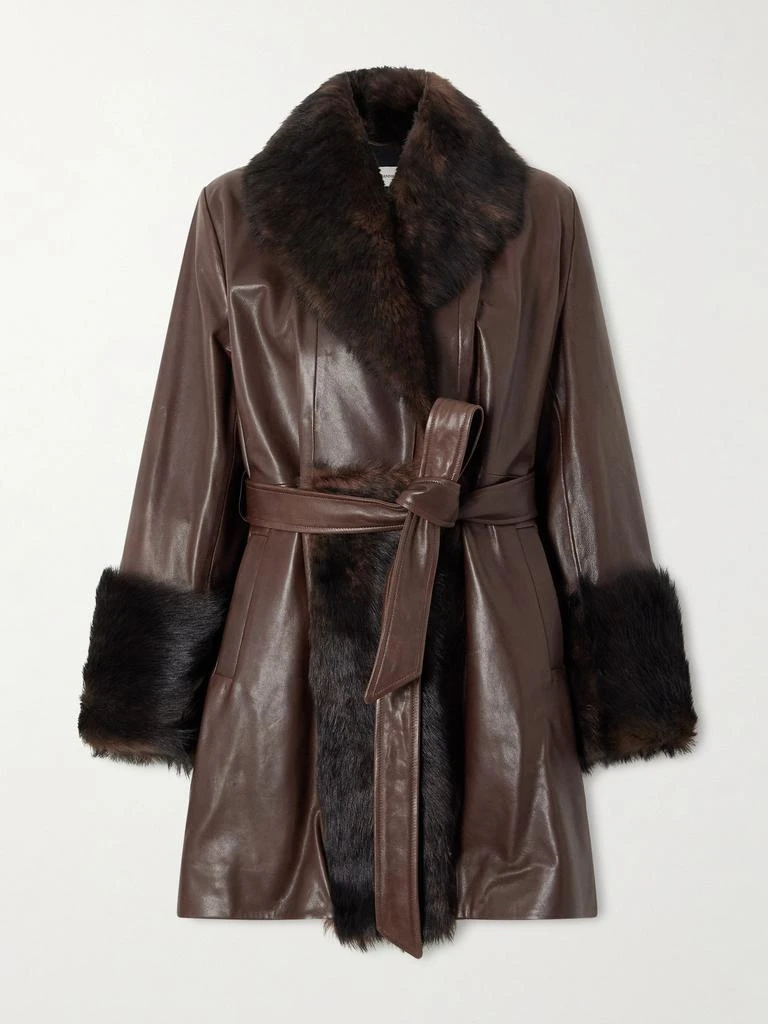 Nour Hammour Carmen Belted Shearling Jacket