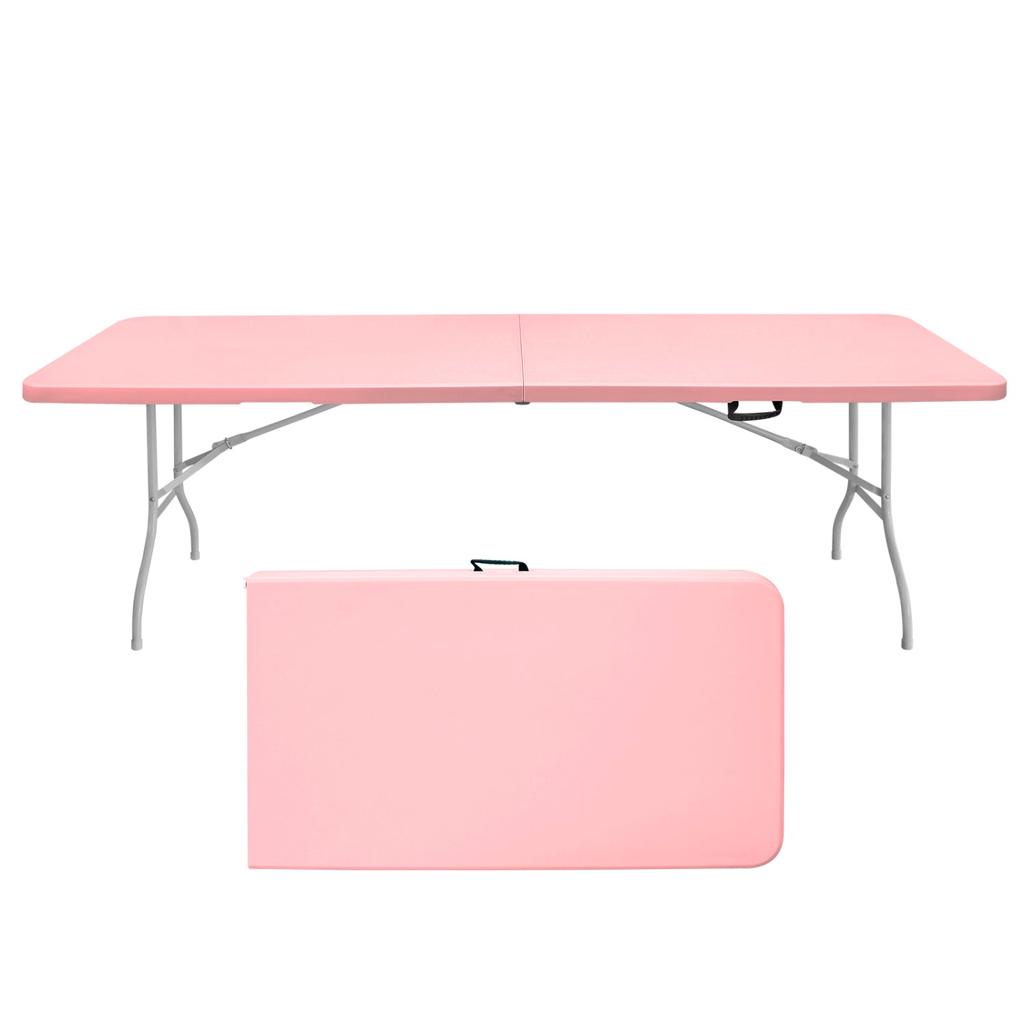 Streamdale Furniture Streamdale 8ft Pink Folding Table - Portable & Durable