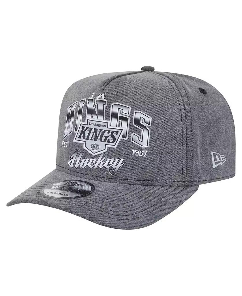 New Era Men's Charcoal Los Angeles Kings Throwback Washed A-Frame Pre-Curved 9FIFTY Snapback Hat