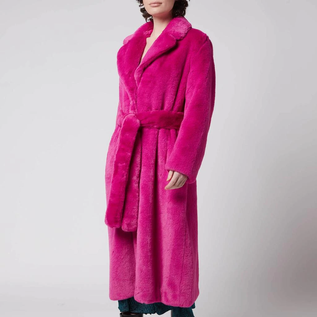 Stand Studio Stand Studio Women's Faux Fur Koba Juliet Long Coat - Hot Pink 1