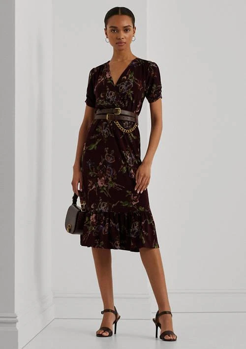 ralph lauren jersey surplice dress Ralph Lauren Surplice Jersey Sleeveless Dress - Lauren Navy