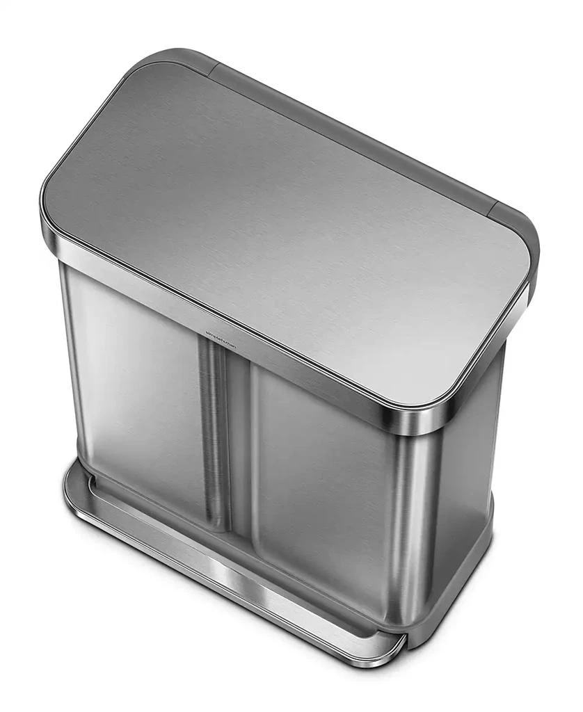 simplehuman Brushed Stainless Steel 58L Dual Compartment  Recycler 4