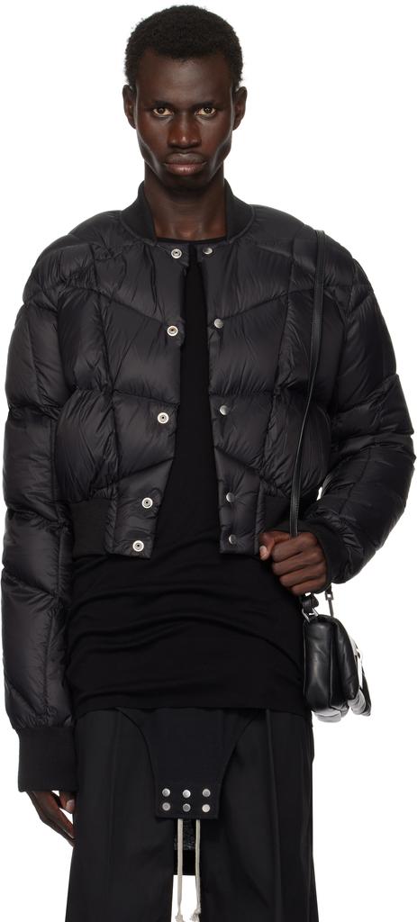 Black Porterville Cropped Flight Down Bomber Jacket – On Sale Now