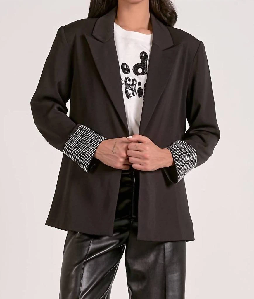 Elan Elan - Tailored Rhinestone Blazer