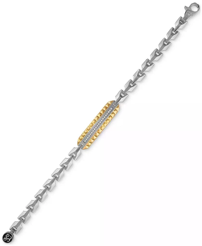 Esquire Men's Jewelry Diamond ID Bracelet (1/5 ct. t.w.) in Stainless Steel & Gold-Tone Ion-Plated Stainless Steel 4