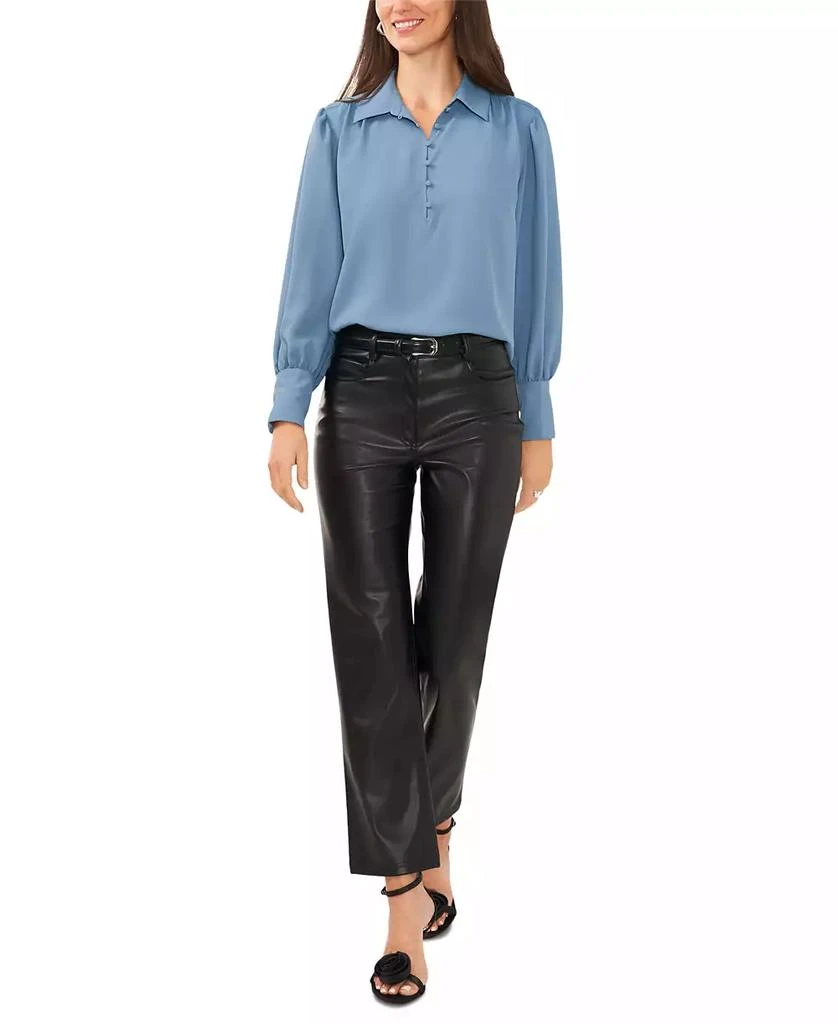 1. State Women's Collared Blouson-Sleeve Poet Blouse 3