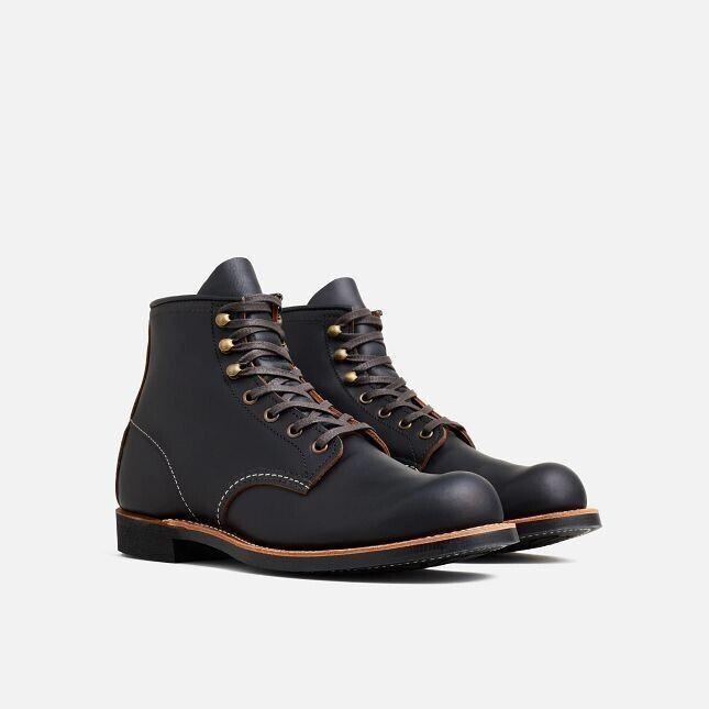 Red Wing Red Wing Heritage Blacksmith 3345 Men Black Leather Round Toe 6-Inch Ankle Boots