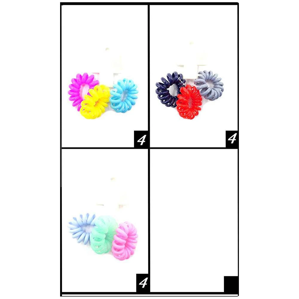 FASHNZFAB 12 Set Of 3 - Colorful Spiral Hair Bands 2